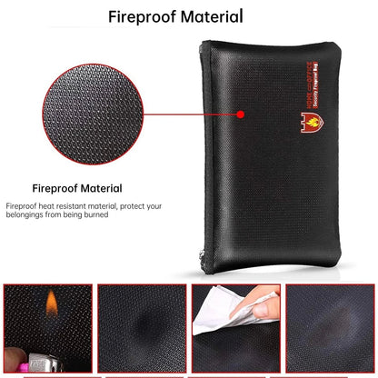 Secure Fireproof Waterproof Bag For Valuables - 13.4X9.8 Inch