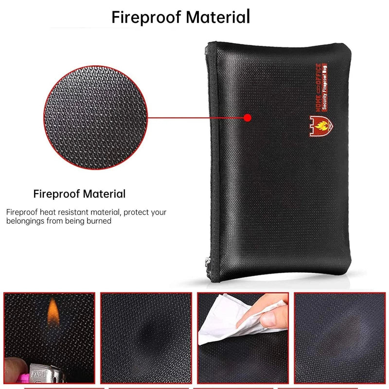 Secure Fireproof Waterproof Bag For Valuables - 13.4X9.8 Inch
