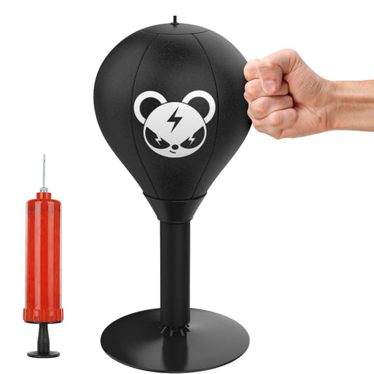 Desktop Speed Ball For Boxing Training - Bear Design With Gloves & Pump - Bear+Pump