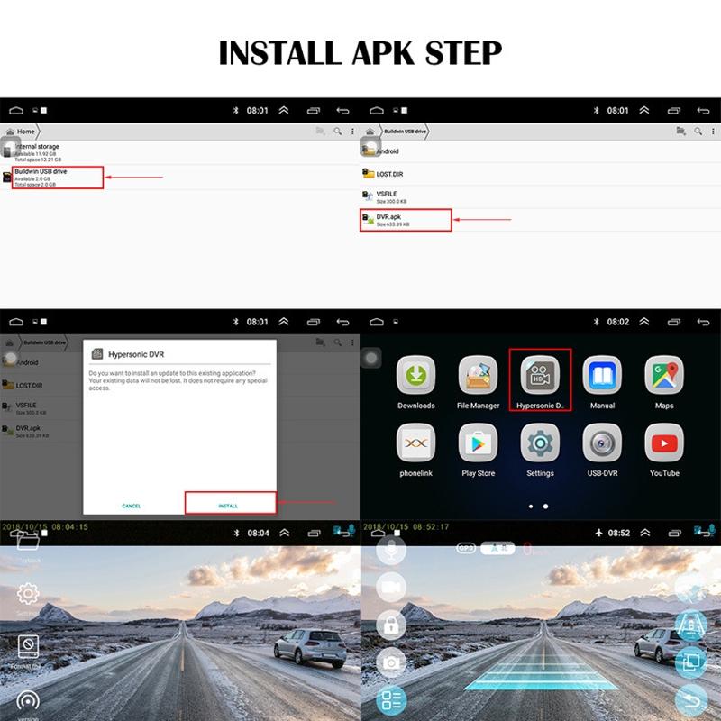 Android Car Recorder with High Definition 720p Usb Connection Adas Driving Alert System - Official Standard