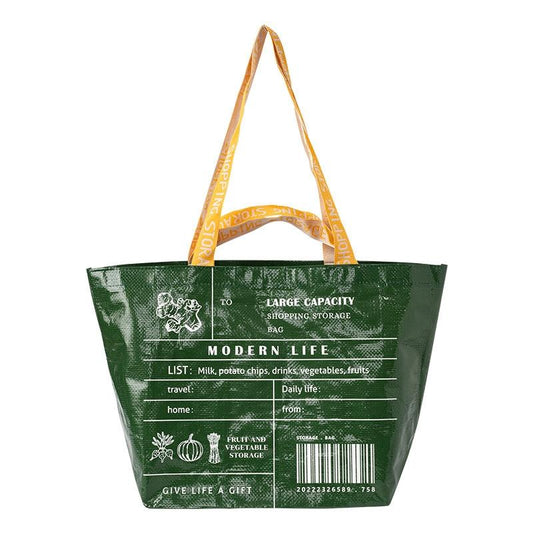 Eco Friendly Large Capacity Folding Shopping Bag Beige - Large Green