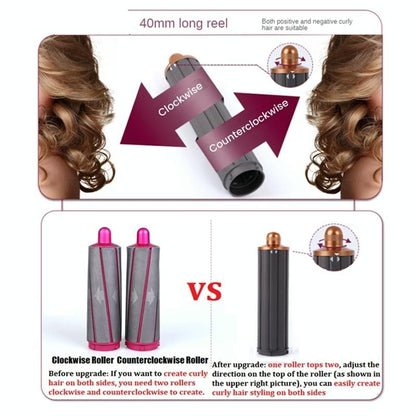 Enhanced Long Curling Nozzle for Dyson Airwrap Hair Dryer - Rose Red