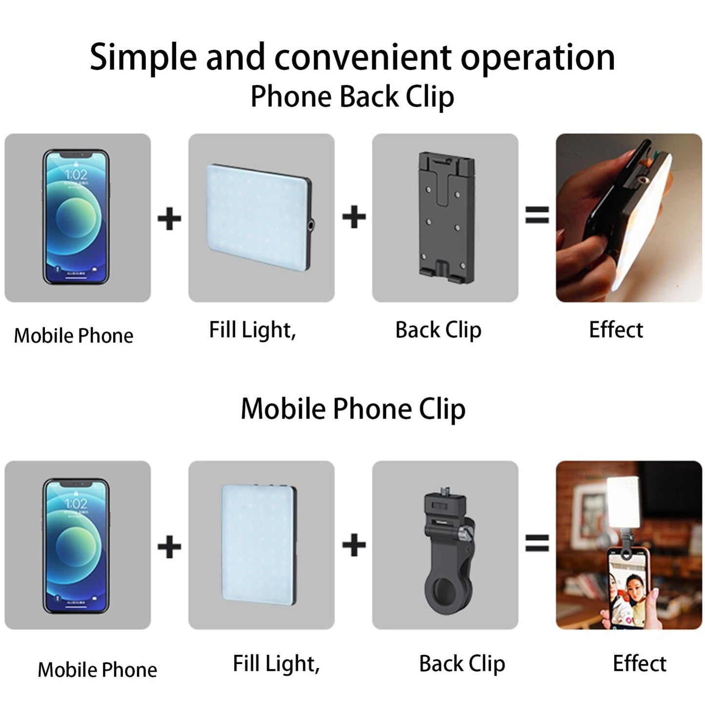 5W Mobile Phone Fill Light With Screen For Live Broadcast And Pocket Light