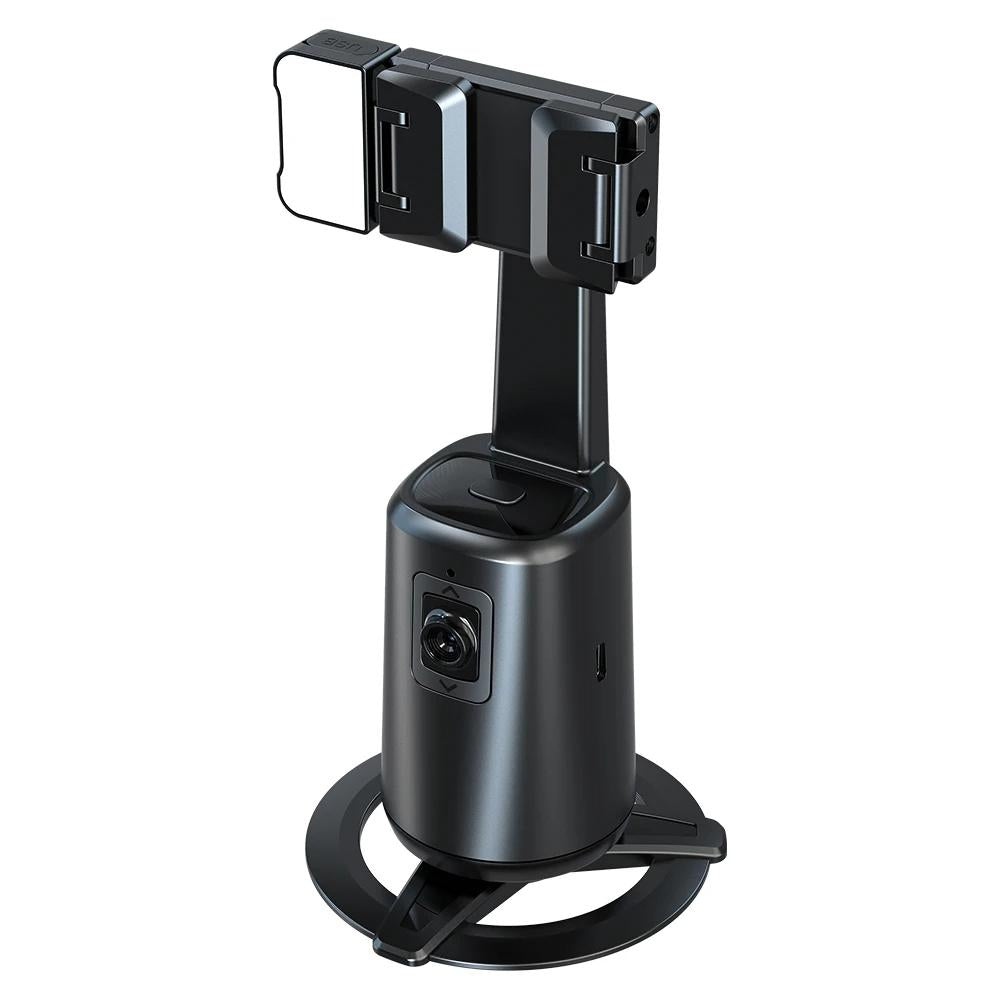 Auto Tracking Gimbal Stabilizer With Fill Light And Selfie Stick - 360 Degree Rotation