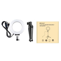 Usb 3 Modes Dimmable Led Ring Light with Tripod Holder and Cold Shoe Ball Head - 4.7 Inch Diameter
