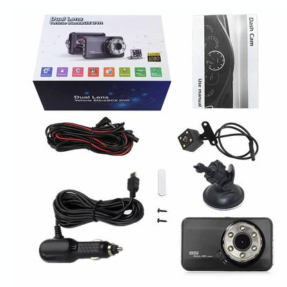 Hidden Dual-lens Car Dvr with Reversing Video Monitor