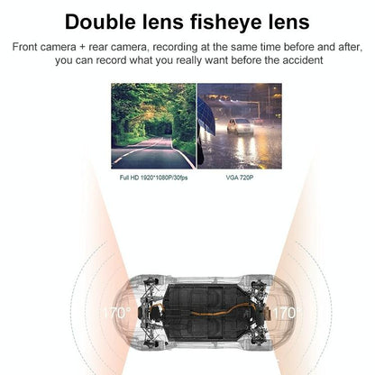 Hidden Dual-lens Car Dvr with Reversing Video Monitor