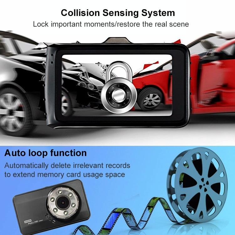 Hidden Dual-lens Car Dvr with Reversing Video Monitor