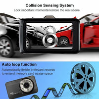 Hidden Dual-lens Car Dvr with Reversing Video Monitor