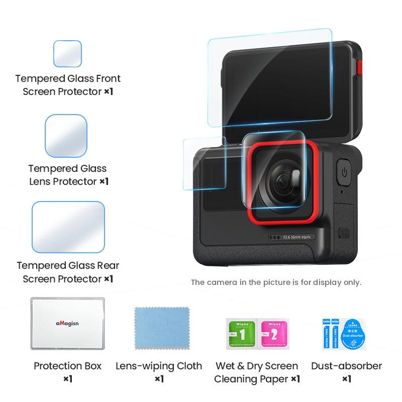 Tempered Film Protective Stickers for Insta360 Ace Amagisn Sports Camera - 6 In 1