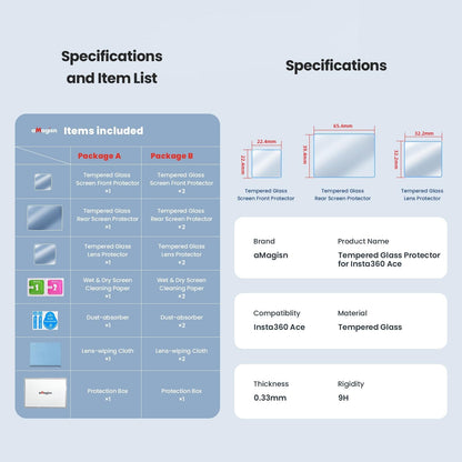 Tempered Film Protective Stickers for Insta360 Ace Amagisn Sports Camera - 6 In 1