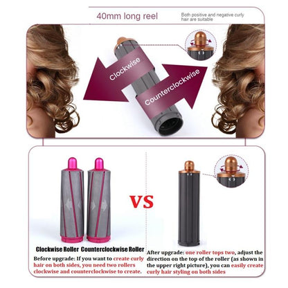 30mm Long Barrel Curling Iron for Dyson Hair Dryer - Upgraded Red