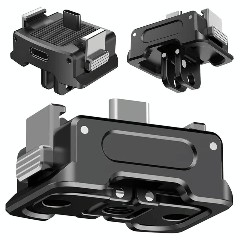 Quick Release Mount Adapter For Dji Osmo Pocket 3 Camera 1 / 4 Inch Hole - With Tripod