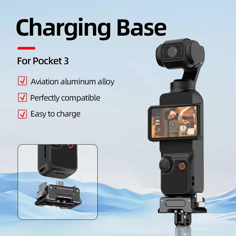 Quick Release Mount Adapter For Dji Osmo Pocket 3 Camera 1 / 4 Inch Hole - With Tripod