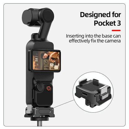 Quick Release Mount Adapter For Dji Osmo Pocket 3 Camera 1 / 4 Inch Hole - With Tripod