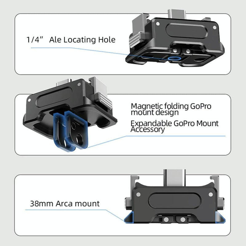 Quick Release Mount Adapter For Dji Osmo Pocket 3 Camera 1 / 4 Inch Hole - With Tripod