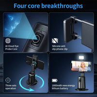 Auto Tracking Gimbal Stabilizer with Fill Light and Selfie Stick - 360 Degree Rotation - A200 Set 2