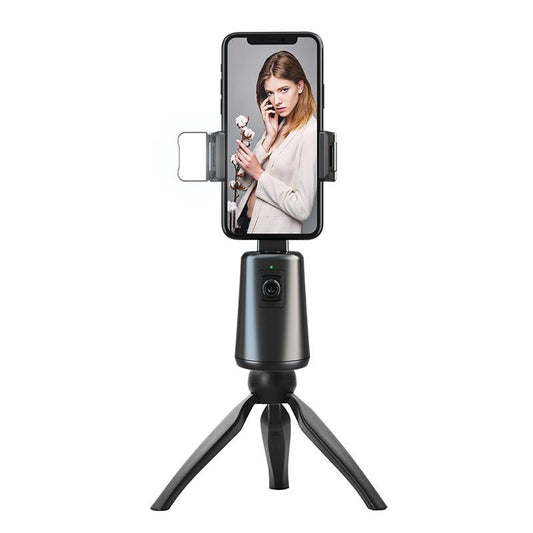 Auto Tracking Gimbal Stabilizer With Fill Light And Selfie Stick - 360 Degree Rotation