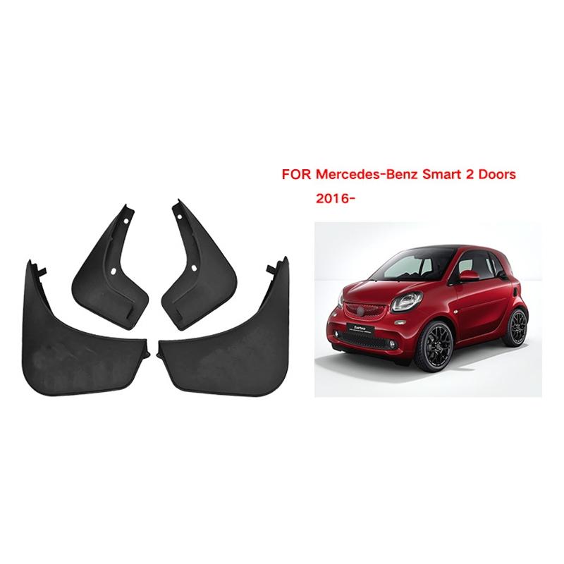 For Mercedes-Benz Smart 2-Door 2016-2021 4Pcs / Set Car Auto Soft Plastic Splash Flaps Fender Guard