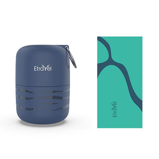 Double-sided Fleece Bath Towel - Quick-drying Small Navy