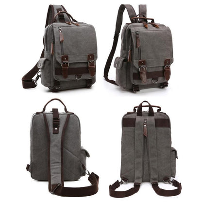 Khaki Canvas Chest Bag For Outdoor Travel Messenger Style