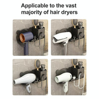 Wall Mounted Holder For Dyson Hair Dryer Bathroom Storage Rack Simple Black - Simple Gray
