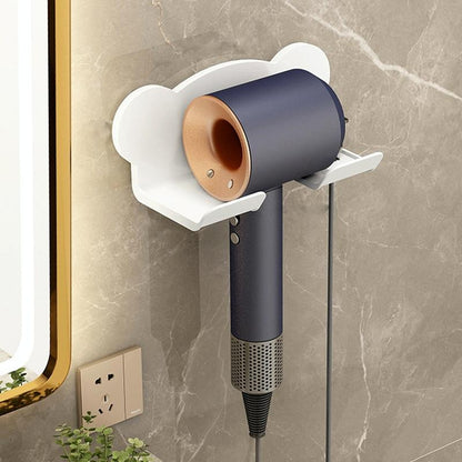 Wall Mounted Holder For Dyson Hair Dryer Bathroom Storage Rack Simple Black - Simple Gray