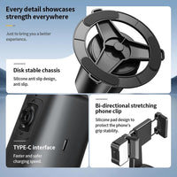 Auto Tracking Gimbal Stabilizer with Fill Light and Selfie Stick - 360 Degree Rotation - A200 Set 3