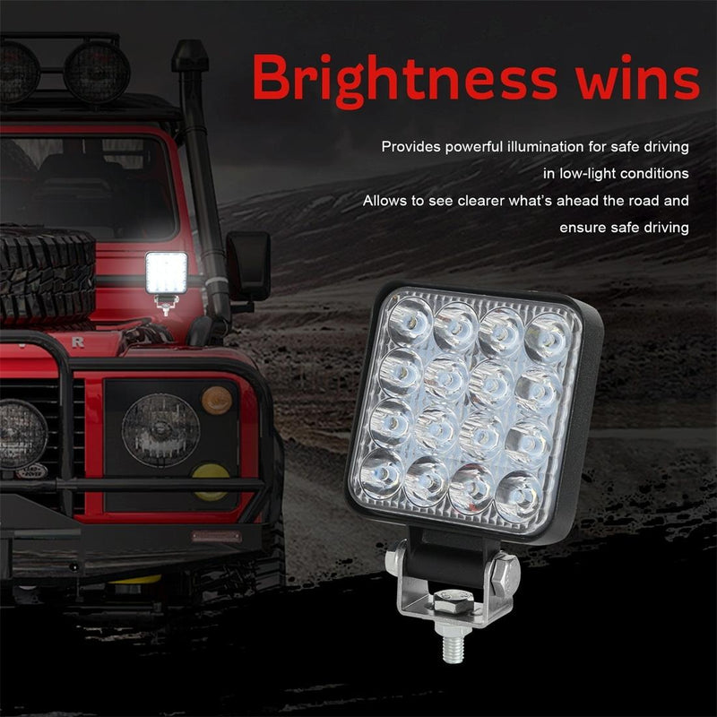 11.2W 10 - 30V Dc 6000K 3 Inch 16 Leds Square Offroad Truck Car Driving Light Work Light Spotlight Fog Light
