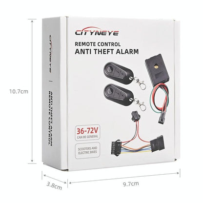 Universal Electric Scooter & Bicycle Anti-theft Alarm + Remote - 36-72v