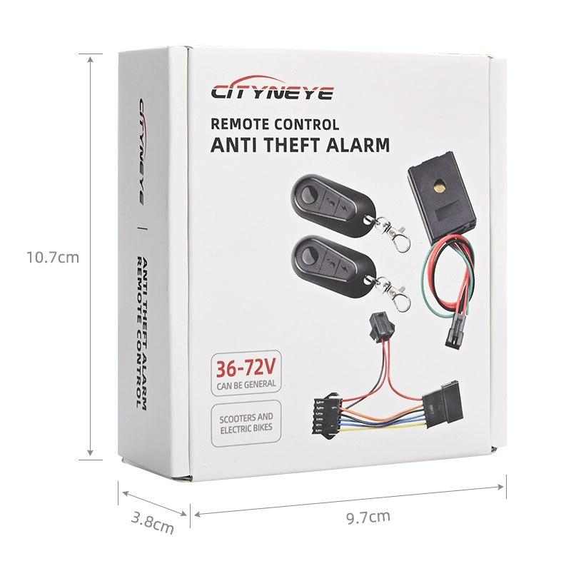 Universal Electric Scooter & Bicycle Anti-theft Alarm + Remote - 36-72v