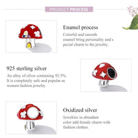 925 Sterling Silver Mushroom House Beads For Diy Bracelets & Necklaces