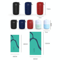 Double-sided Fleece Bath Towel - Quick-drying Small Blue