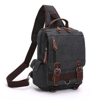 Canvas Chest Bag For Outdoor Travel Black