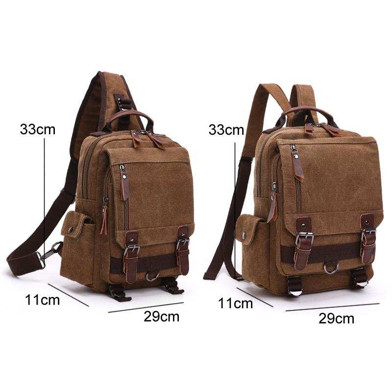 Canvas Chest Bag For Outdoor Travel Black
