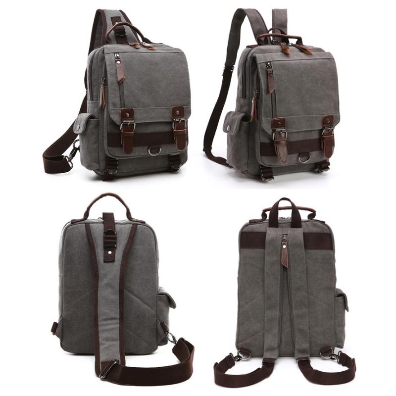 Canvas Chest Bag For Outdoor Travel Black