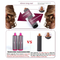 Long Barrel Curling Iron for Dyson Hair Dryer - 13.4cm Upgraded - 40mm Red