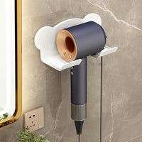 Wall Mounted Holder For Dyson Hair Dryer Bathroom Storage Rack Simple Black - Upgrade White