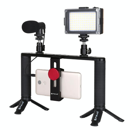 4-In-1 Vlogging Kit With Led Light Microphone Tripod And Stabilizer