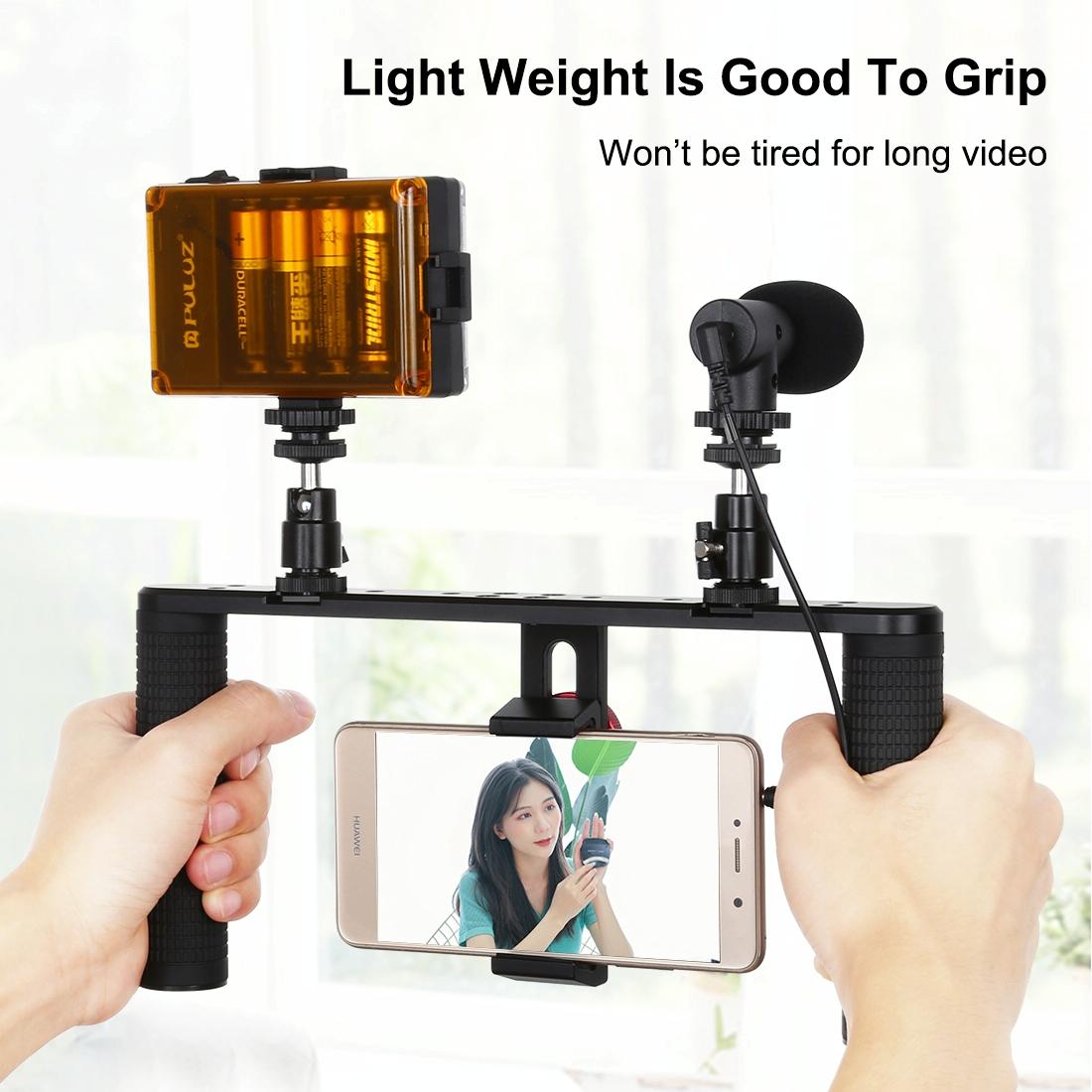 4-In-1 Vlogging Kit With Led Light Microphone Tripod And Stabilizer