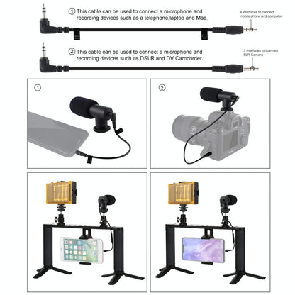 4-In-1 Vlogging Kit With Led Light Microphone Tripod And Stabilizer