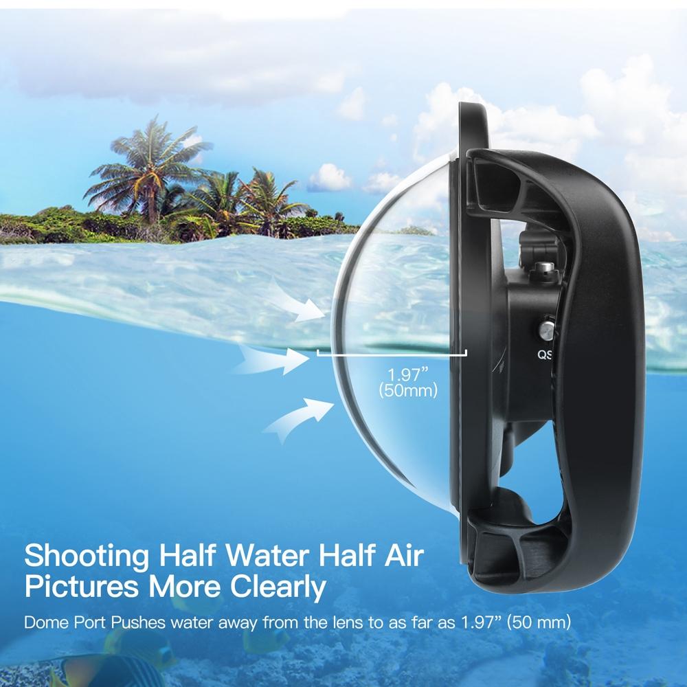 Underwater Dome Port for Dji Action Camera with Handle Trigger