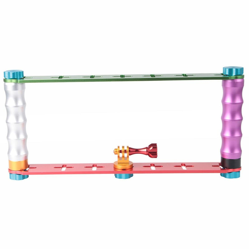 Aluminum Dual Grip Stabilizer for Action Cameras with Jaws Flex Clamp Mount