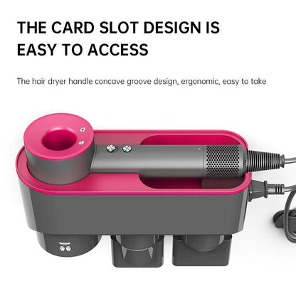 Wall Mounted Hair Dryer Bracket Storage Rack Black Nickel - Ordinary Purple Red