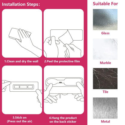 Wall Mounted Hair Dryer Bracket Storage Rack Black Nickel - Ordinary Purple Red