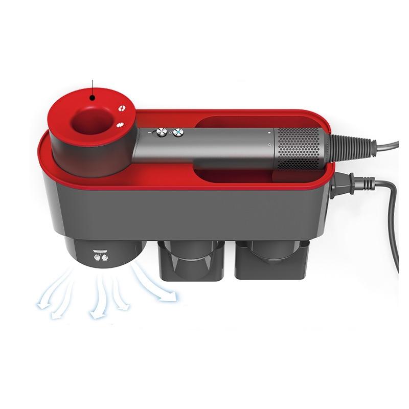 Wall Mounted Hair Dryer Bracket Storage Rack Black Nickel - Ordinary Purple Red