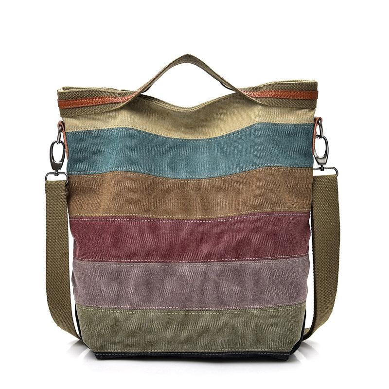 Multi Layer Canvas Crossbody Bag For Women Simple Design