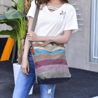 Multi Layer Canvas Crossbody Bag For Women Simple Design