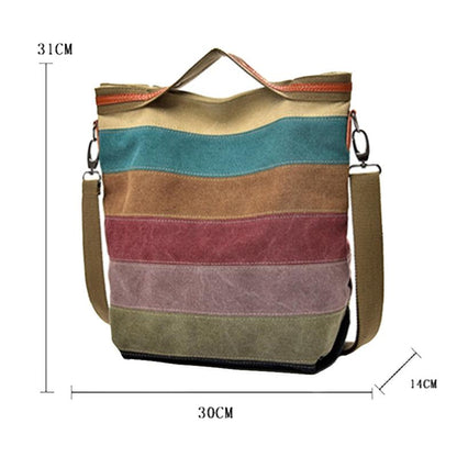 Multi Layer Canvas Crossbody Bag For Women Simple Design