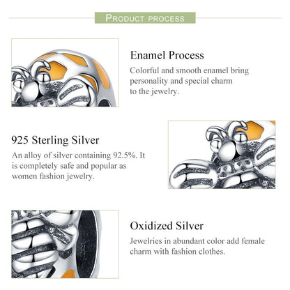 925 Sterling Silver Bee Charm For Diy Bracelets & Necklaces